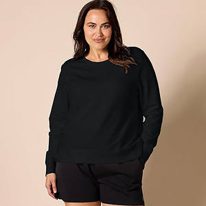 2025 <b>Women</b> <b>Fleece</b> Crewneck Pullover Sweatshirt Custom Logo Heavyweight Oversized Long Sleeve Printed Casual Winter <b>Tops</b> - Product Image 2