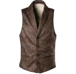 Gilet pour homme à col en V, coupe ajustée, simple boutonnage, décontracté, sans manches - Product Image 2