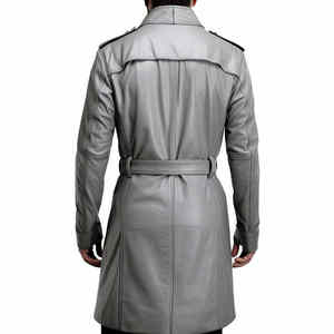 Top vente grande taille hommes en cuir Blazer confortable manteaux en cuir véritable pour l'hiver et l'automne fausse fourrure Accents - Product Image 5