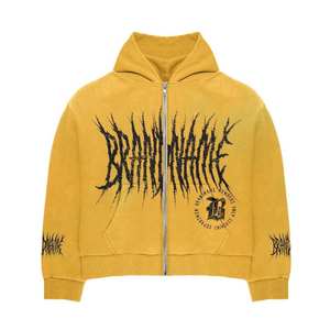 Venta completa de chándal personalizado para hombre, trajes cortavientos, conjunto de lana, traje, chaqueta deportiva, chándal con cremallera, chándales de Color amarillo para hombre - Product Image 6