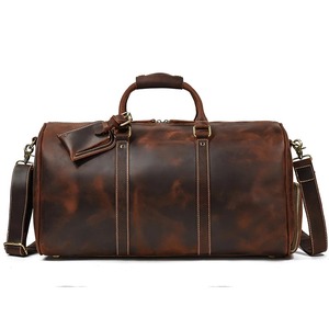 2025 Genuine Leather Eco-Friendly Water Resistant Vintage Weekender Carry Duffle <b>Bag</b> <b>Men</b> Light Weight Portable Fashionable Gym - Product Image 4