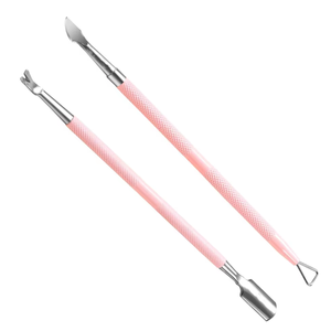 Durable Stainless Steel Dual End Cuticle Pusher Ergonomic Reusable Customizable Manicure Pedicure <b>Nail</b> Care Cleaning <b>Tool</b> - Product Image 1