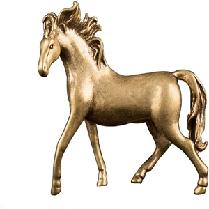 Estatuas de caballos ricos de latón hechas a mano estatuilla de caballo de riqueza dorada decoración del hogar regalo de Adiba decoración del hogar - Product Image 5