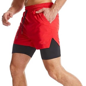 Short athlétique 2 en 1 à séchage rapide pour hommes, short de course léger et élastique pour l'entraînement de gymnastique qui évacue la transpiration - Product Image 6