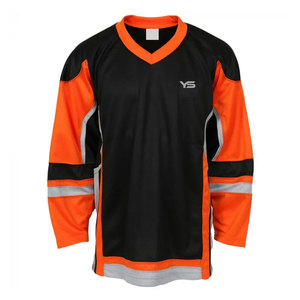 100% poliéster personalizado adulto Hockey sobre hielo Jersey Color sólido sublimación impresión OEM equipo nombre uniforme estilo para equipos deportivos - Product Image 1