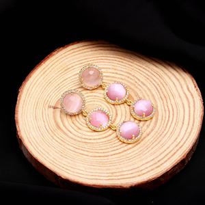 Boucles d'oreilles rondes en argent sterling 925 avec CZ blanc pour femmes, faites à la main, pour mariage ou fiançailles - Product Image 4