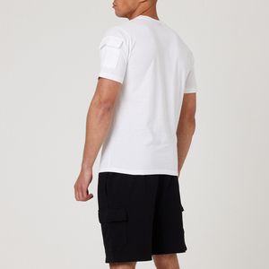 Nuevos Estilos de Verano, Conjunto de Camiseta y Pantalones Cortos de Algodón y Poliéster para Hombre, Transpirable, Informal, de 2 Piezas - Product Image 2