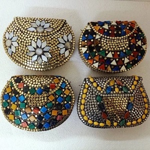 Luxury Crafts' Handmade <b>Silver</b>-Plated Metal Mosaic Rectangle Evening <b>Bag</b> Women's <b>Clutch</b> Weddings Parties Hot Selling Light - Product Image 1