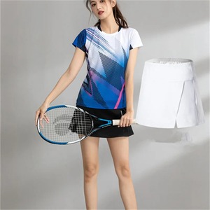 Jupe courte de tennis respirante de haute qualité dernier modèle uniformes de tennis pour hommes et femmes - Product Image 6