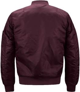 Chaqueta de vuelo de gran tamaño Ma-1 de alta calidad tela de satén personalizable con cuello levantado estilo callejero bombardero de moda para invierno - Product Image 2