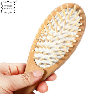Brosse à cheveux en bambou personnalisée de haute qualité professionnelle pagaie en bois naturel pour le massage du cuir chevelu et le démêlage durable - Product Image 2