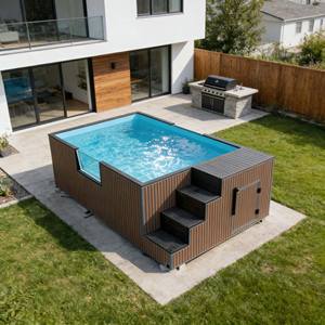 Small Family Container <b>Pool</b> Fiberglass UV Resistant Corrosion-resistant Window Above Ground Outdoor Swim Spa - Product Image 4