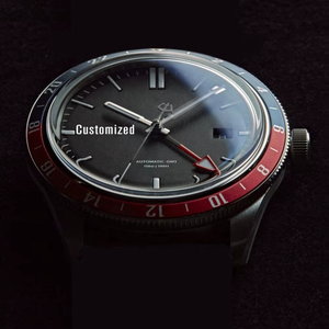 Reloj de pulsera mecánico automático NH34 GMT de lujo con logotipo OEM, resistente al agua hasta 150 m, totalmente personalizado, clásico para hombre, de acero inoxidable. - Product Image 2