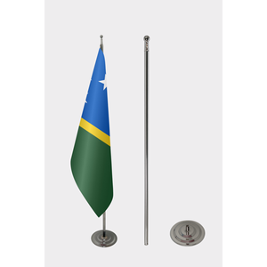 Bandera Oficial de las Islas Salomón para Interiores, 3x5 pies, Impresión Digital, Asta de Aluminio/Fibra de Vidrio, Material de Poliéster - Product Image 2