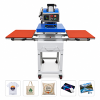 Presse à chaud pneumatique industrielle à double station 50x60cm 50x70cm 60x80cm avec glissière automatique pour transfert thermique DTF et sublimation
