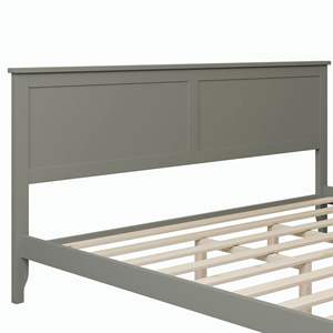 Estructura de cama gris minimalista con diseño de plataforma - Product Image 4