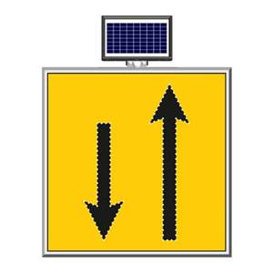 Panneau Stop LED Solaire en Aluminium 100x100cm Avertissement & Sécurité - Product Image 1