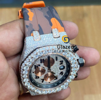 Reloj de Pulsera de Acero Inoxidable para Hombre con Cronógrafo Automático de Diseño Elegante, Esfera de Cristal, Pantalla Analógica y Adorno de Moissanita