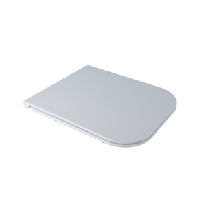 Tapa de inodoro termoestable en forma de Q, color blanco brillante - Product Image 1