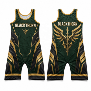 Traje de Lucha Libre Personalizado para Hombre, Impresión Digital, Spandex/Poliéster, Transpirable, Elástico, Secado Rápido, Ligero, Servicio OEM - Product Image 2