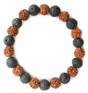 Natural Combination Lava Rudraksh Beads Bracelet Wholesales Supplier And Manufacturer Of Crystal Bracelet