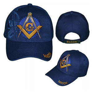 Casquette de baseball Maçonnique Bleue pour Hommes, Chapeau Maçonnique avec Compas et Équerre, Casquettes de Régalia Brodé de Lettres, Chapeaux Hip Hop Personnalisés - Product Image 1