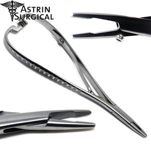 Soporte de aguja elastomérico Dental Mathieu de 14cm, pinzas, alicates, instrumentos quirúrgicos manuales, ASTRIN SURGICAL AS-115, certificado CE - Product Image 1