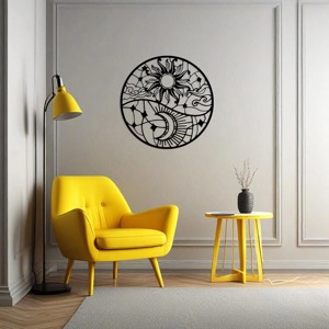 Décoration murale moderne artisanale en métal Sculpture en fer unique Tenture murale décorative élégante pour salon chambre bureau - Product Image 3