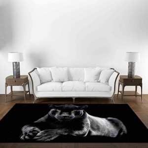 Tapis imprimé - Tapis personnalisé, facile à nettoyer, chat noir, avec poils doux - Product Image 3
