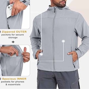 Chaqueta de lluvia cómoda ligera de alta calidad para hombres Chaqueta de lluvia transpirable hecha en fábrica para hombres para invierno - Product Image 4