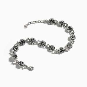 Jeulia Sterling Silver Rose Flower <b>Bangle</b> <b>Bracelet</b> with Zircon Rhodium Plated 195mm - Product Image 3
