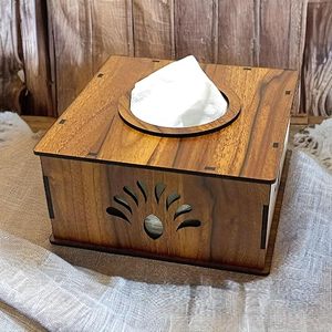 Vintage Style <b>Wooden</b> Tissue Box With Metal Trim Decoration Elegant Handmade <b>Wooden</b> Tissue Holder For Office <b>Desk</b> at low price - Product Image 2