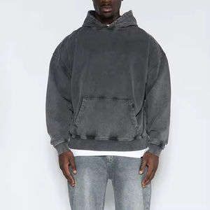 Sudadera con Capucha de Alta Calidad Personalizada para Hombre, Estilo Urbano, Hombros Caídos, Algodón Grueso, Lavado Ácido, Estilo Vintage, Informal, Combinable con Todo - Product Image 1