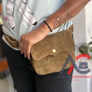 กระเป๋าคาดเอวหนังกลับทำด้วยมือหลายกระเป๋า, กระเป๋าคาดเอวหนังนิ่มแท้ใหม่มีสายรัดปรับได้มีสไตล์ใช้ได้ทั้งชายและหญิง - Product Image 1