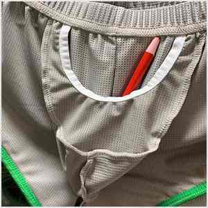 Mens Casual Mesh Shorts with <b>Large</b> Split Sides Breathable Quick Dry Elastic Waist <b>Plain</b> Dyed Custom Logo - Product Image 5