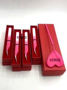 Pince à épiler professionnelle en acier inoxydable style dauphin, double couleur, revêtement poudré, pour extensions de cils, avec miroir en forme de cœur - Product Image 3