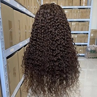 Perruque en cheveux afro crépus bruns, perruque à dentelle transparente 13x4, 14-24 pouces |   Fournisseurs en gros