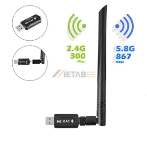 Mini Usb Wifi Adapter Ac Wi-Fi Draadloze Antenne Pc Netwerkkaart Dongle Voor 300Mbps 600Mbps 1300Mbps 300 600 1300 Mps