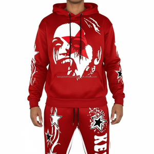 Ensemble pantalon et sweat à capuche pour homme, manches longues, impression personnalisée, taille OEM, tricot de haute qualité, vente en gros, usine - Product Image 2