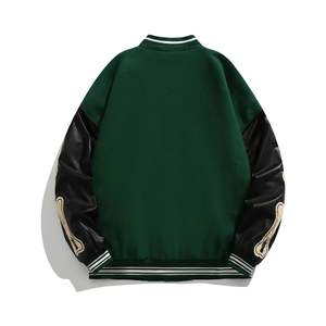 2025 patchs de broderie de baseball personnalisés col montant toile veste universitaire pour hommes en gros veste Letterman commande OEM bienvenue - Product Image 5