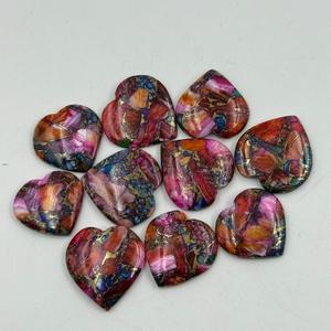 Pierre précieuse en forme de cœur lâche en cuivre turquoise Dhalia de haute qualité, personnalisable, lissée, pour la fabrication de bijoux avec taille personnalisée - Product Image 1