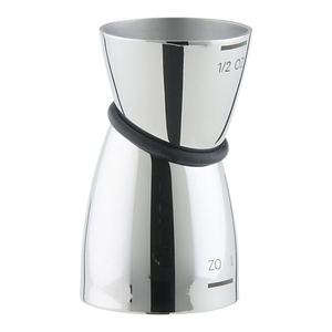 Double doseur en acier inoxydable avec sphère en bois de noyer - Outil de bar moderne du milieu du siècle - 1 oz 2 oz pour hôtels, bars, décoration intérieure - Product Image 1