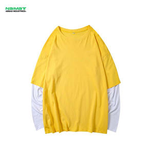 T-shirt double couche à manches longues en coton 100% de haute qualité - Product Image 4