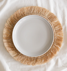 แผ่นรองจาน Raffia Round placemats สำหรับงานแต่งงานที่โรแมนติก | ค่าใช้จ่ายตามธรรมชาติสำหรับร้านอาหารในบ้านโรงแรม | งานฝีมือ - Product Image 4