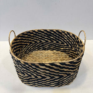 Panier de rangement multifonctionnel ovale en jacinthe d'eau, écologique et luxueux - Product Image 3