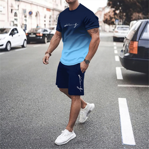 T-Shirt personnalisé pour hommes Ensemble de shorts pour hommes Ensembles courts Top Sportswear Respirant Tshirt Ensemble de shorts pour hommes 2025 - Product Image 3