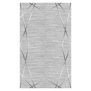 RUGS DEPOT LXDP-0224 Wholesale Grey Silver Designer Pattern Digital Printed Machine Washable Chenille Area Rug Non <b>Slip</b> - Product Image 1