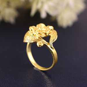 Anillo abierto de Camelia chapado en oro de 18 quilates para mujer, joyería de moda para bodas, fiestas, aniversarios - Product Image 2