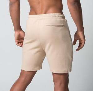 Bermudas informales de cintura media para hombre, transpirables, ecológicas, de punto de algodón con cierre elástico y cordón - Product Image 1
