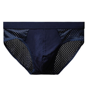 Calzoncillos de seda helada para hombre, pantalones de esquina cuadrados sexis de malla, ropa interior transpirable antibacteriana sin costuras, bragas triangulares finas - Product Image 2